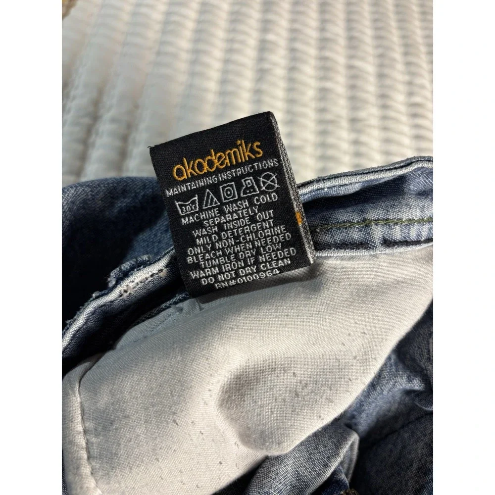Akademiks Men's Jeans Sz 40 X 32 Relaxed‎ Fit Graphic Denim Y2K Streetwear Baggy